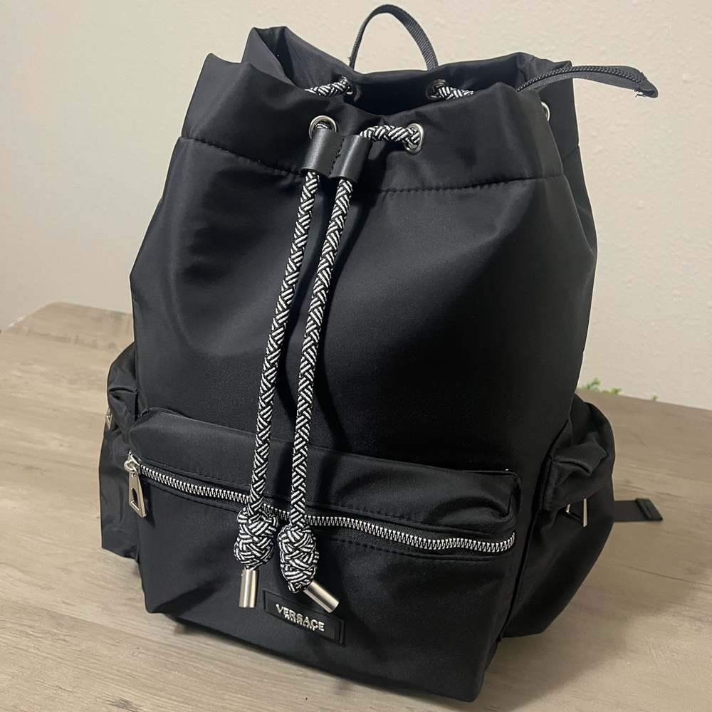 Versace Parfum Black Backpack with Drawstring